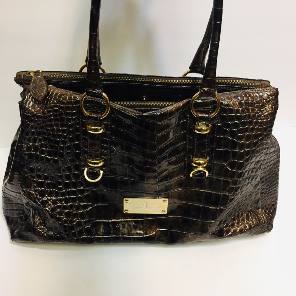 Marco Buggiani Leather Satchel Handbag